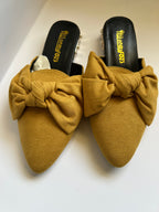 Pearl Bottom Ribbon Mule Sandals