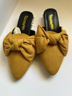 Pearl Bottom Ribbon Mule Sandals